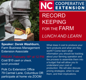 Cover photo for Record Keeping for the Farm - February 16th 12pm - Lunch and Learn